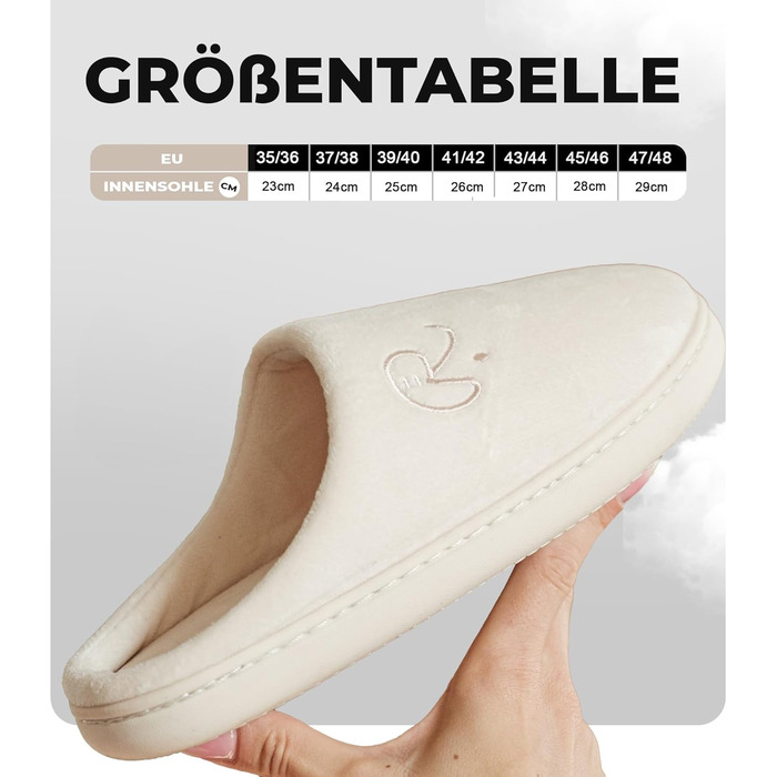 Тапочки для дому жіночі та чоловічі, розмір 35-48, антиковзаючі, для повсякденного використання та гостей | Різні кольори | Зимові та літні, для дому та вулиці (кремово-білі, 45/46 EU)