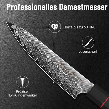 Ніж кухонний японський Kiritsuke Damast Plys 20 см, сталь VG10, 67 шарів, рукоятка G10, подарункова коробка