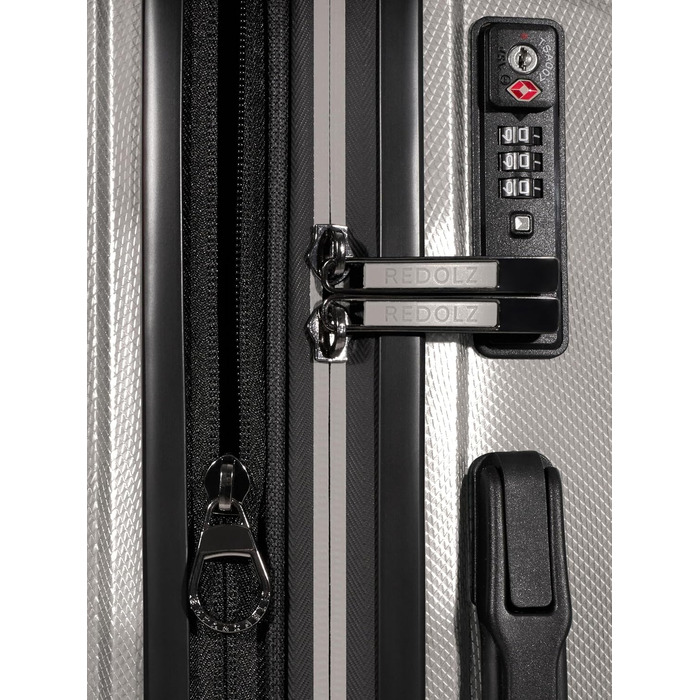 Набір пластикових валіз REDOLZ з косметичкою, 4 предмети, Coffee Grey Metallic