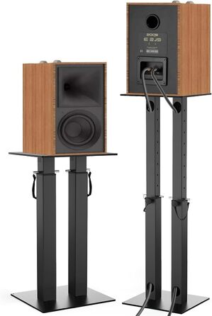 Підставки для колонок, регульовані по висоті, 2 шт, універсальні, з управлінням кабелів, чорні