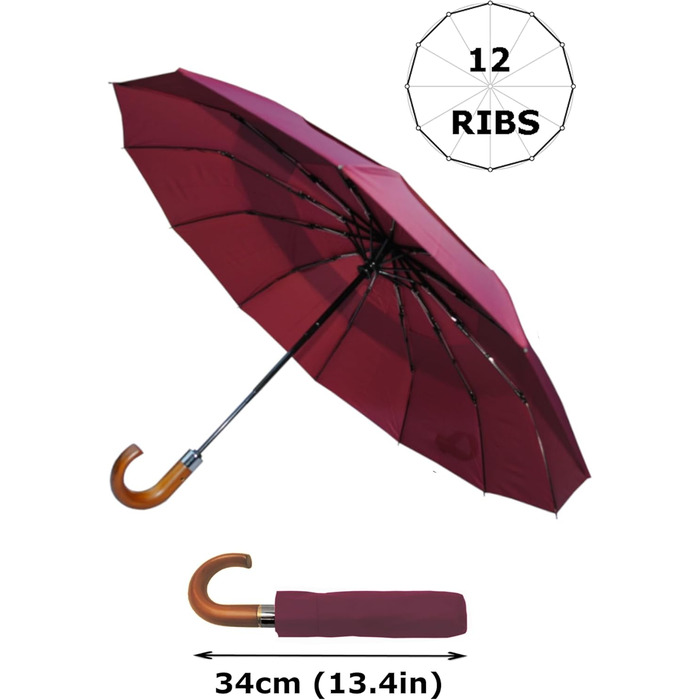 Чоловічий парасолька COLLAR AND CUFFS London 80KPH з автоматичним відкриванням, 12 спиць, блакитний (бордовий), з вентиляційним покриттям, вітростійка, з підсиленим скловолокном