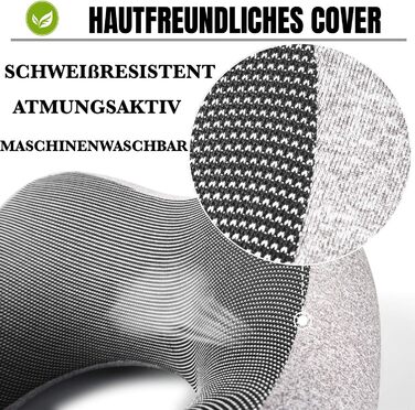 Подушка для шиї Wolke sieben з піною з пам'яті для подорожей (літак, авто) з маскою для сну та навушниками, сіра