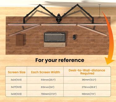 Тримач для моніторів на 4 екрани 17'-32' - підставка для LED/LCD моніторів, регульована висота, VESA 75/100, чорний, 32 дюйми