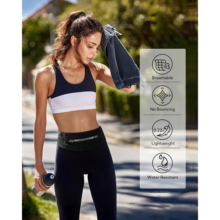 Поясна сумка для бігу Waterfly: поясна сумка для бігу, тренувань, фітнесу з 4 кишенями для телефону, чоловіча та жіноча