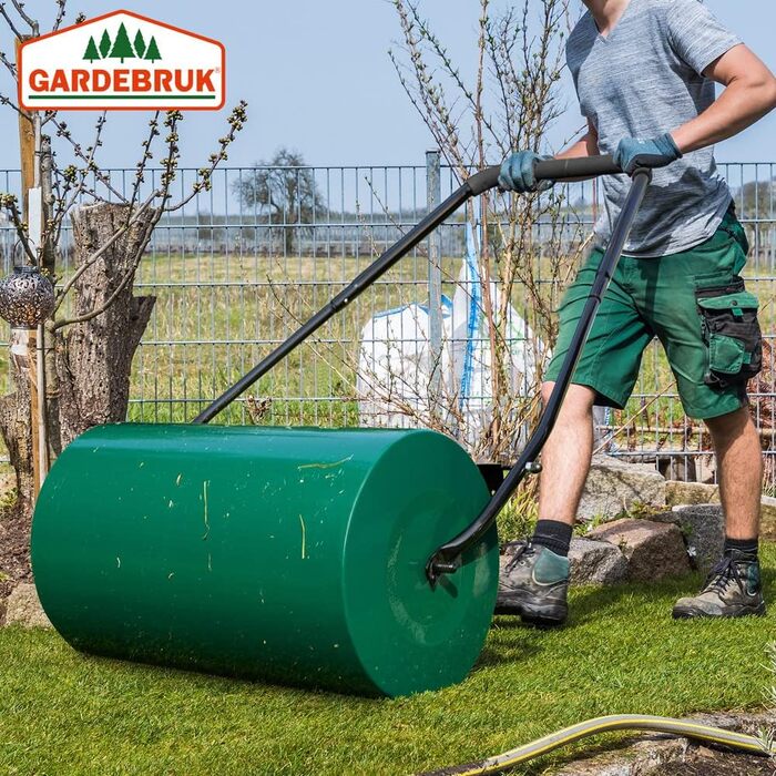 Каткова для газону Gardebruk 60 см, 50 л, з м'якою ручкою, для вирівнювання ґрунту, заповнювана, металевий садовий каток