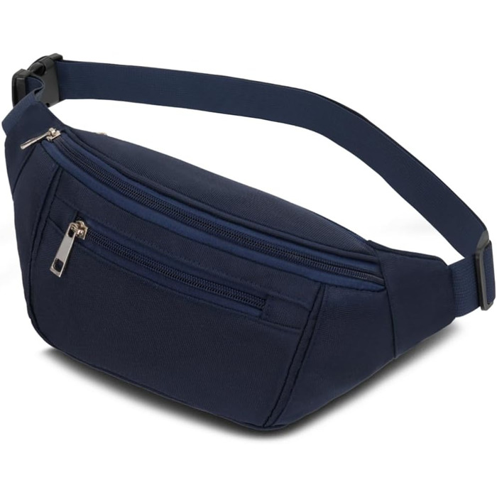 Поясна сумка на пояс, нагрудна сумка, спортивна сумка для чоловіків та жінок, водонепроникна, велика, для телефону, для прогулянок, кемпінгу, подорожей, фітнесу, велосипеда, бігу (Темно-синій)