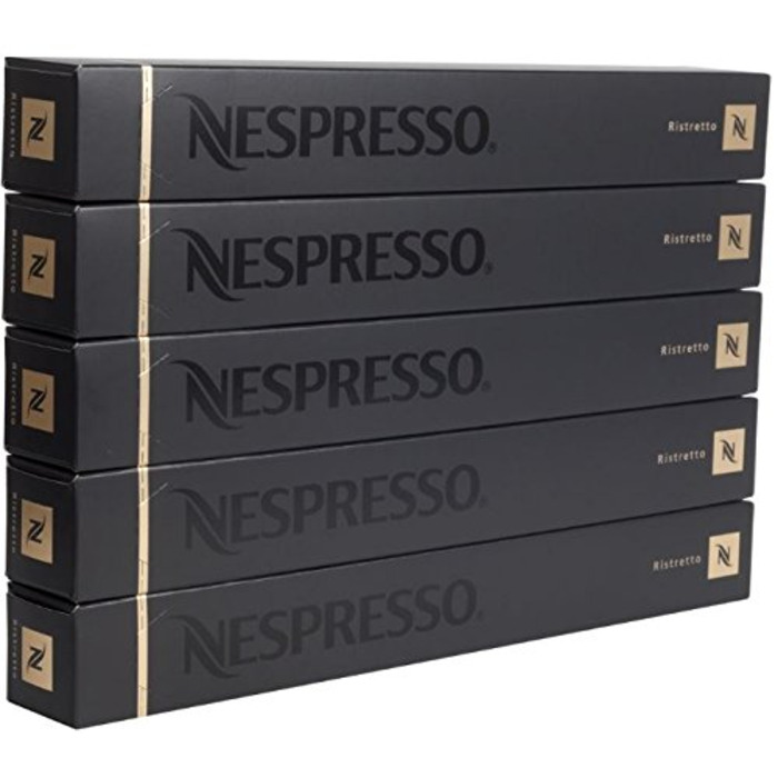 Капсули для кави Nespresso Ristretto, 50 шт., 5 коробок, подовжений термін дії