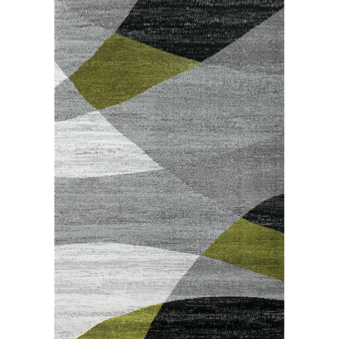 Килимок VIMODA з геометричним малюнком, короткий ворс, зелений, сірий, білий, чорний, 60x110 см, для вітальні