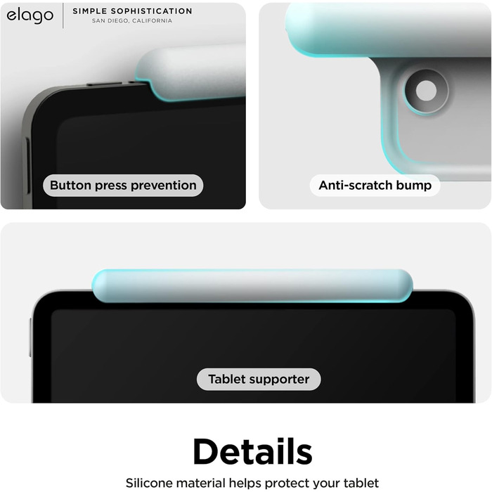Тримач для планшета elago Home Hub Mount для Apple iPad, iPad Air/Pro, Samsung Galaxy Tab та інших планшетів, силіконовий, з кабелем-менеджментом (Білий)
