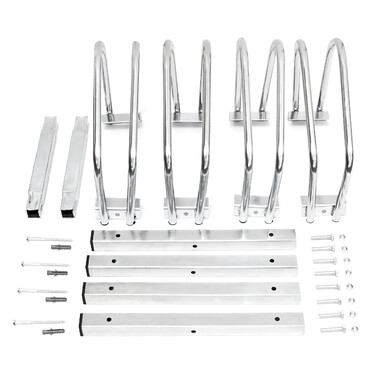 Relaxdays Bicycle Stand for 4 Bikes, Steel, 1m