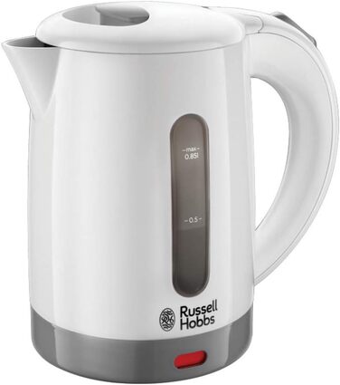 Електричний чайник Russell Hobbs 0.85л з адаптацією до напруги, для подорожей (1000W, 2 чашки, 2 ложки)