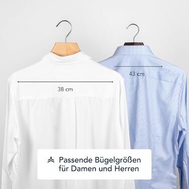 Дерев'яні плечики SUITS VIENNA для жіночого одягу 38 см, 10 шт, масив дерева, преміум-якість, для блуз, светрів та пальт