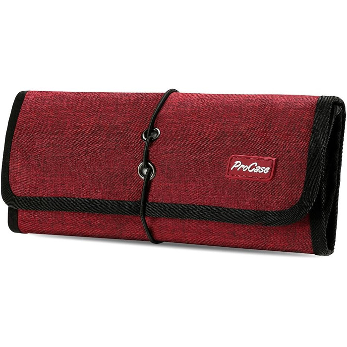 Органайзер для подорожей ProCase: сумка для аксесуарів електроніки, USB-кабелі, SD-картки, навушники, флеш-накопичувачі (червоний)