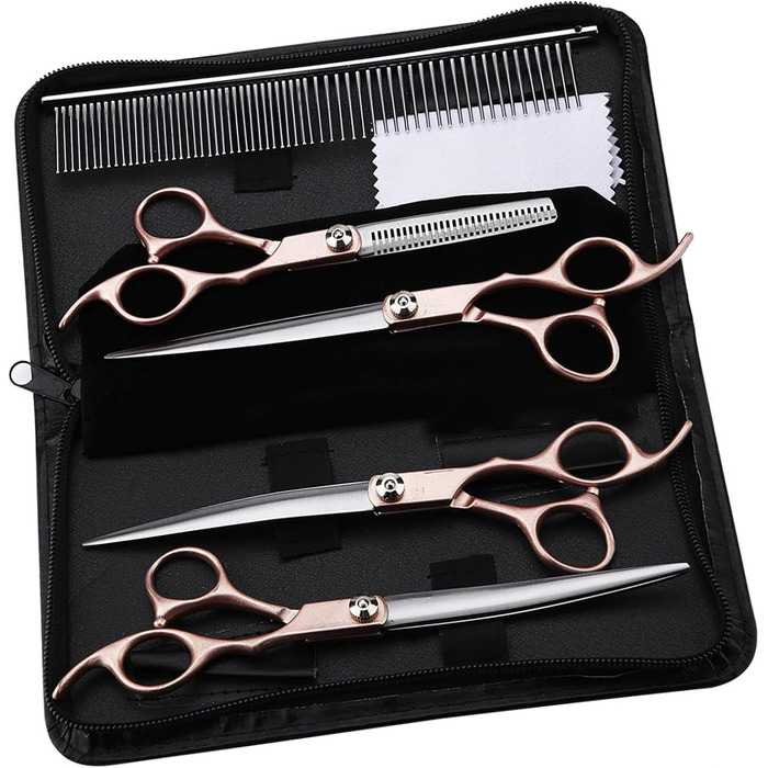 Ножиці для собак Geib - розріджуючі, ліва рука, набір 22 шт. Професійний набір для грумінгу