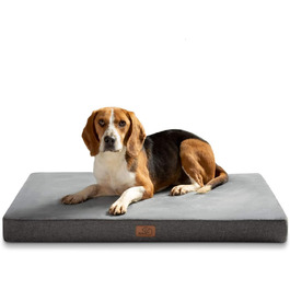 BEDSURE Orthopedic Dog Bed - Large Dogs - 89x56x8cm Washable Dog Bed with 2 in 1 Memory Foam, Cozy Dog Mat/Dog Mattress, (L 120 x W 74 x H 10 cm, Dark Grey)