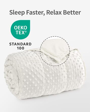 Обважнююча ковдра Mr. Sandman для дорослих Queen Size, 6.8 кг, 152x203 см, біла (Opulenter Garten) — м'яка антистрес ковдра для глибокого сну, що підлягає пранню в машині