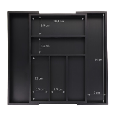 Relaxdays Extendable Bamboo Cutlery Box