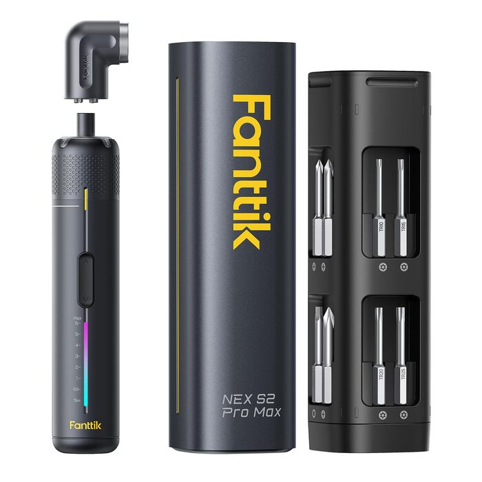 Акумуляторний шуруповерт Fanttik S2 Pro Max з набором біт (7 моментів, 0.5-6 Нм, 1/4