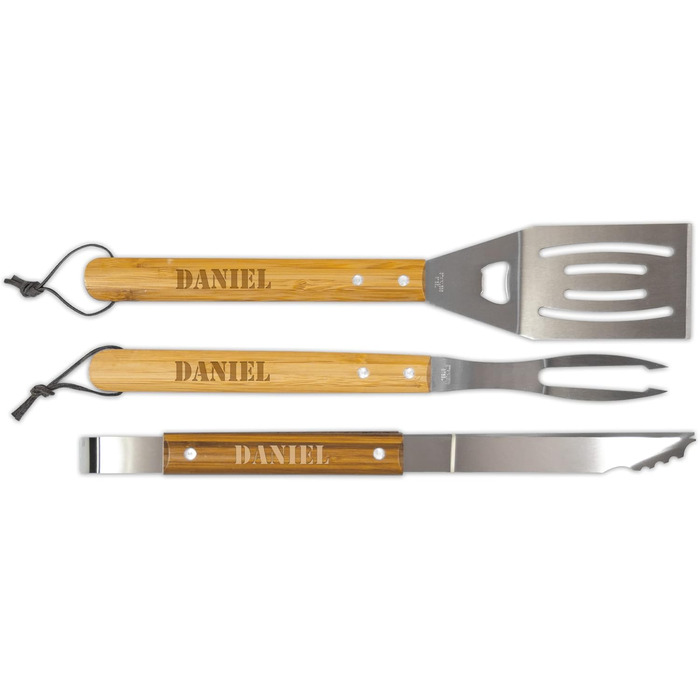 Набір для грилю BBQ з іменним гравіюванням - 3 частини - з кейсом для зберігання