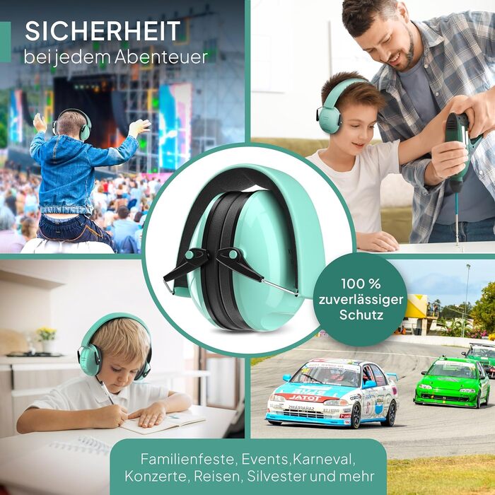 Senner® KidsPro навушники-захисники для дітей | Захист від шуму | SNR 28 dB | 12 років | Зростаючі | Навушники-захисники для дітей | М'ятний колір