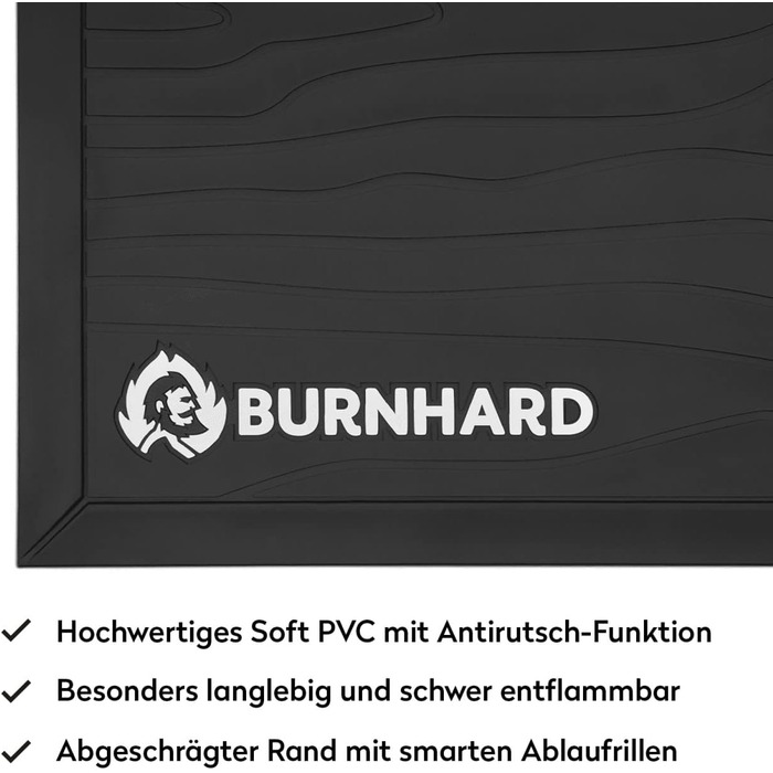 Гриль-килимок BURNHARD 120x80 см, вогнетривкий ПВХ, захисна підстилка для газового гриля, BBQ, для вулиці