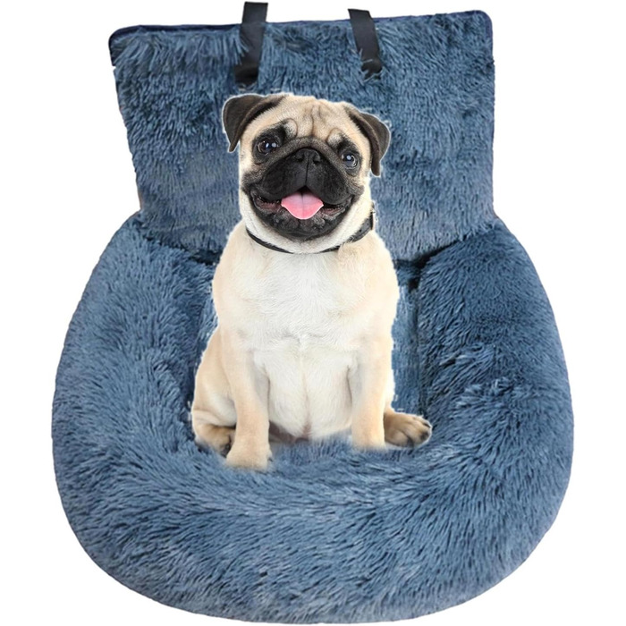 Автокрісло для собак, лежанка для собак у машину, авто лежанка для тварин, зручне автокрісло для собак різних розмірів (темно-сірий, великий)