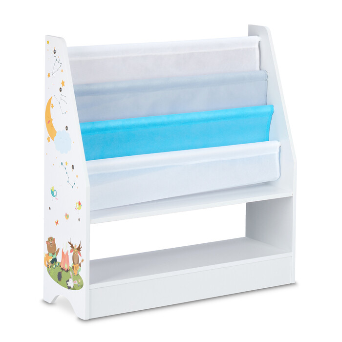 Relaxdays Children's Shelf with 2 Boxes & 3 Hanging Pockets