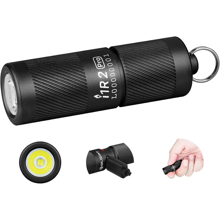 Міні ліхтар OLIGHT I1R II Pro EOS, 180 люмен, LED, USB-зарядка, для ключів, водонепроникний IPX8, ударостійкий, для кемпінгу та ремонту, чорний