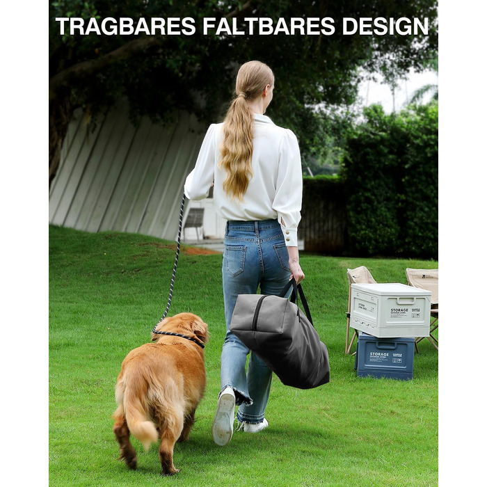 Складана переноска для собак середніх порід, 76x54x54 см, зелена/сіра