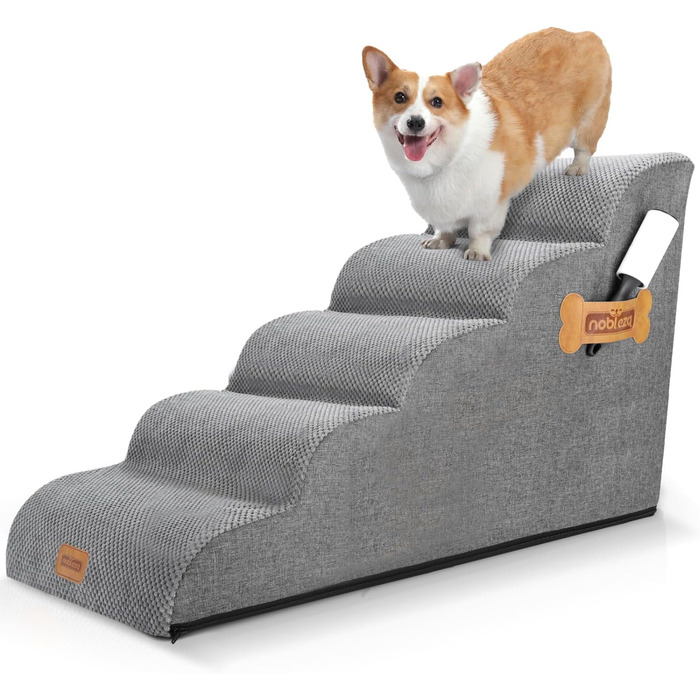 Сходинка для собак Nobleza з 5 сходинками, з роликом для шерсті - для маленьких собак