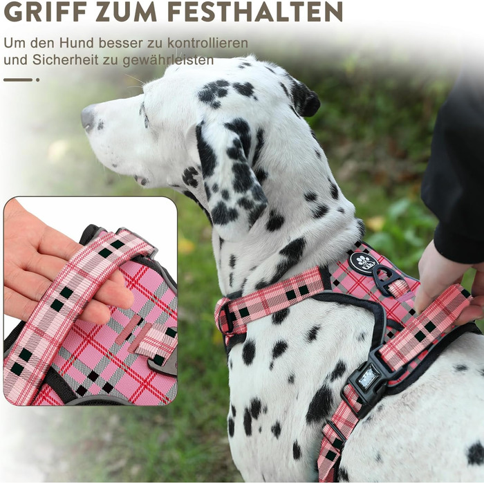 Нагрудник для собак FURRYFECTION Anti-Zug, безпечний, для маленьких собак та цуценят, світловідбиваючий, рожевий