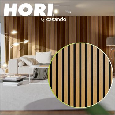 Акустичні настінні панелі HORI з імітацією дерева для шумоізоляції та декору стін, Natural Oak Geölt (270x60x2,1 см)