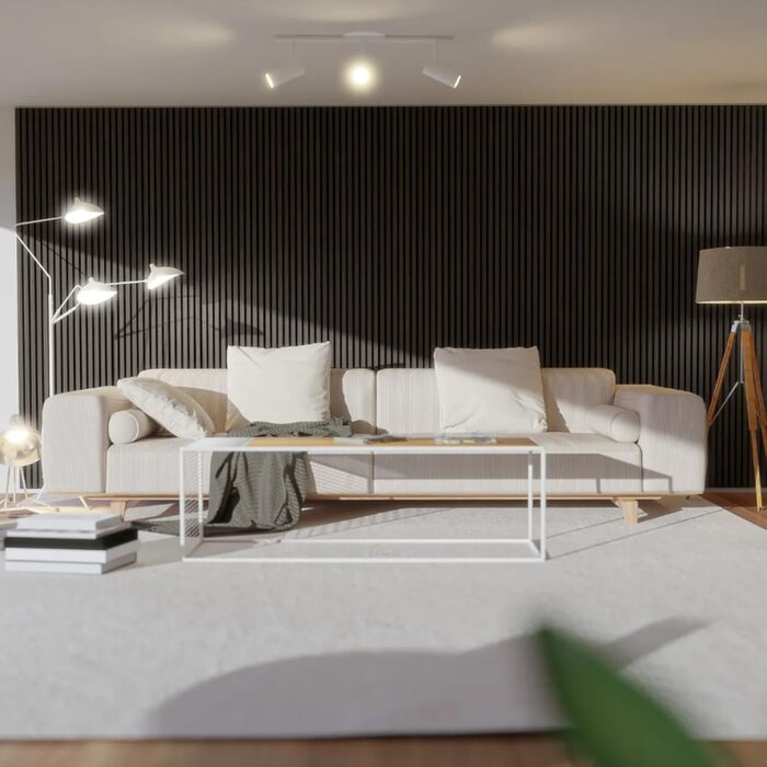 Акустичні настінні панелі HORI з імітацією дерева для шумопоглинання та декору стін, 120x60x2.1 см, колір 3D Венге