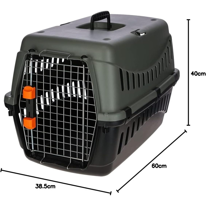 KERBL Eco Transport Box - Recycled Plastic Pet Carrier with Water Bowl - 70x50x51.5cm & 60x40x38.5cm