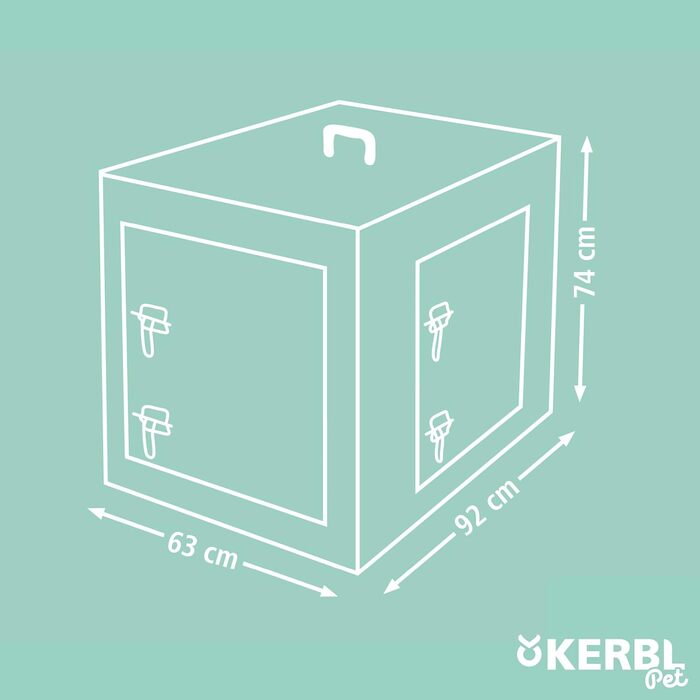 Транспортна переноска для собак Kerbl Pet Gittertransportbox, 76x54x64 см, складна, металева, з двома дверцятами, для подорожей та дому (чорна)