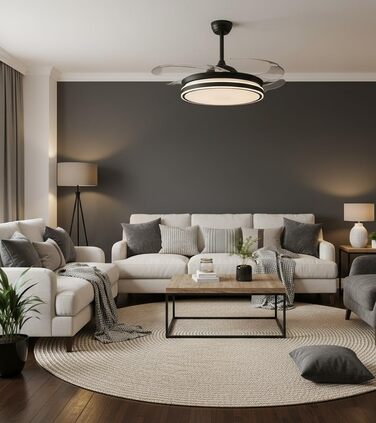Вентилятор стельовий BEL AIR HOME Asgard 108 см з LED підсвіткою, пультом, DC-мотор, білий