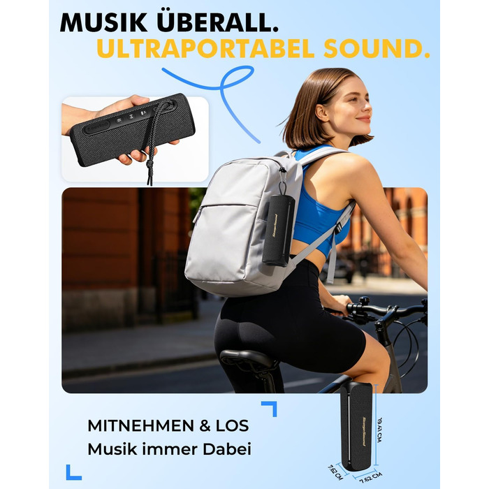 Портативна Bluetooth колонка StageSound 40W з басами, RGB підсвіткою, IP67 водонепроникна, TWS стерео, 12 год автономії для подорожей, кемпінгу, вечірок