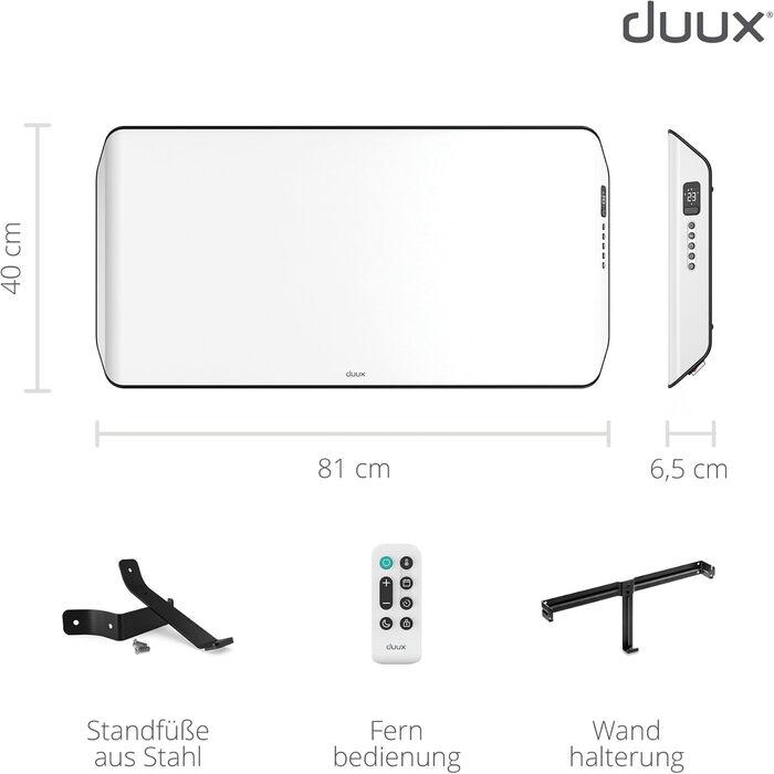 Duux Edge Smart електроконвекторний обігрівач: енергозбереження, термостат, для ванної кімнати, 2000W, білий