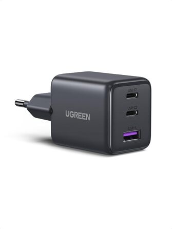 Зарядний пристрій UGREEN 30W USB-C з 3 портами GaN II для iPhone, iPad, Galaxy, Pixel - Швидка зарядка PD