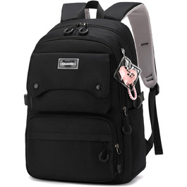 Шкільний рюкзак для дівчаток та хлопців підлітки, рюкзак для жінок та чоловіків, рюкзак для ноутбука 15,6 дюймів, повсякденний туристичний рюкзак, водонепроникний рюкзак, рюкзак для коледжу (#5 Чорний-b)