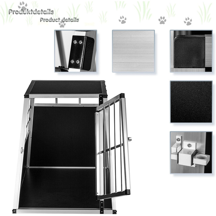 Кія для собак з прямою задньою стінкою, 2 двері, роздільник, розмір на вибір, розмір 89x69x50 см (L 65x90x69,5 см)