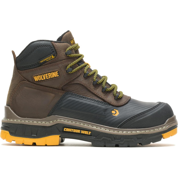 Чоловічі робочі черевики Wolverine Overpass 6' Mid Composite Toe Waterproof Dark Coffee (41 EU)