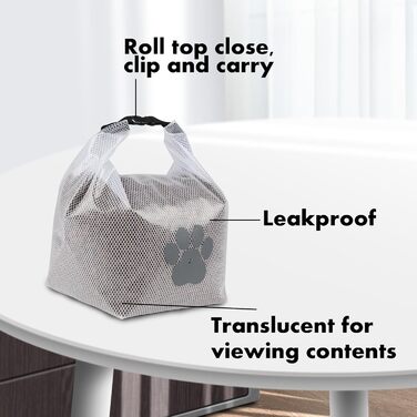 Сумка для зберігання корму для тварин, 2 шт., складана, BPA-free, харчова, для домашніх тварин, зберігає свіжість, для кемпінгу, перевезення, подорожей, прозора