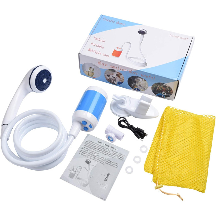 Laserbeak Portable Shower Electric Shower Camping Shower with Built-in 4800mAh Batteries and Showerhead Shut-off Valve