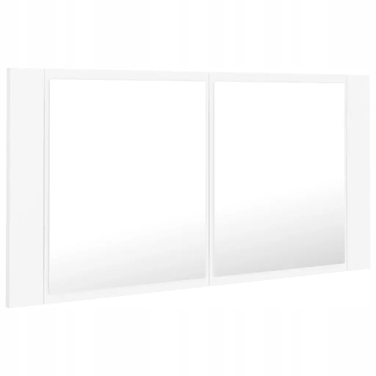 Шафа у ванну кімнату з LED-дзеркалом та RGB-підсвіткою, біла, 90x12x45 см