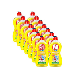 Засіб для миття посуду PRIL Kraft Gel з лимоном, концентрований гель для видалення жиру, 450 мл (набір 6 шт)