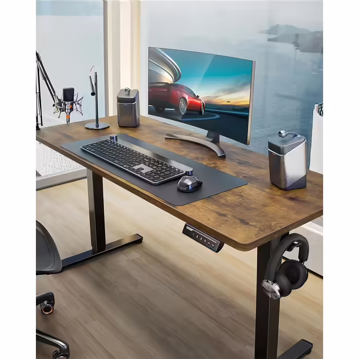 ErGear Height Adjustable Desk 120 x 60cm Height Adjustable Electric Ergonomic Standing Desk/Sitting Desk Computer Desk for Home Office with 4 Memory Control (Vintage Brown) 120*60 cm Vintage Brown