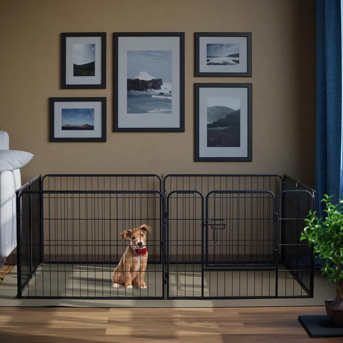 Металевий вольєр для собак та цуценят, переносний загон для тварин, вигульний майданчик на вулицю (12 шт.)