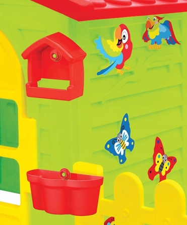 Дитячий ігровий будинок Mochtoys із пластику, з огорожею та гіркою