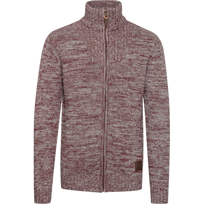 Чоловічий кардиган SDPomeroy з грубого в'язання, з високим коміром, на блискавці, 100% бавовна, Regular fit (3XL, Бордово-червоний)